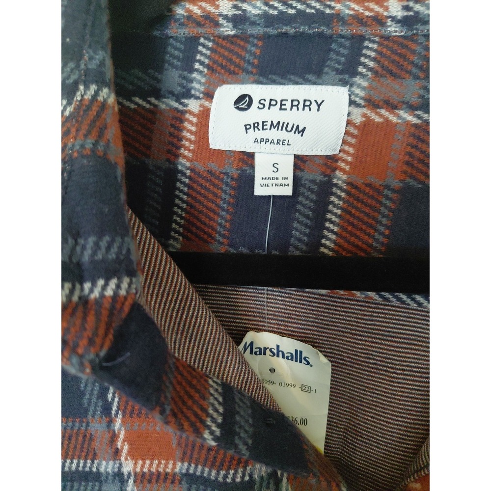 Sperry Premium Flannel Plaid Shirt, Size Small New With Tags Orig $56 - Picture 3 of 6